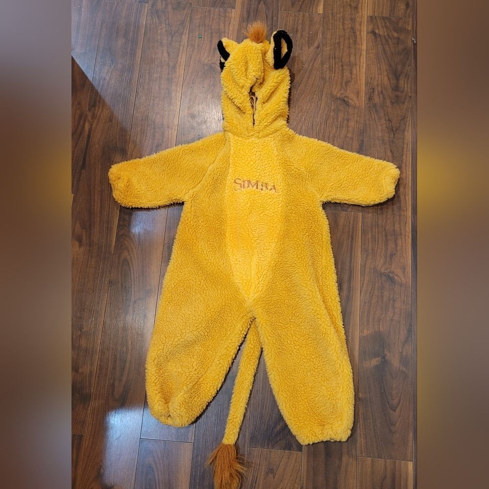 Disney Unisex Simba from The Lion King Yellow Poly Fleece Warm Zip In Costume